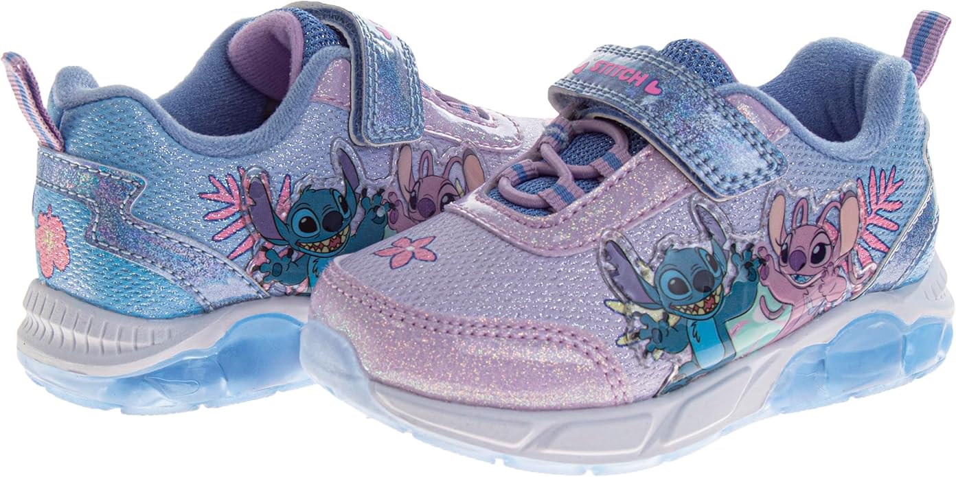 Girls Character Shoes Light Up Shoes LED Athletic Shoes for Girls Disney Princess Moana Little Mermaid Stitch Minnie Frozen Paw Patrol (Sizes: 5-10 Toddlers / 11-12 Little Kid)