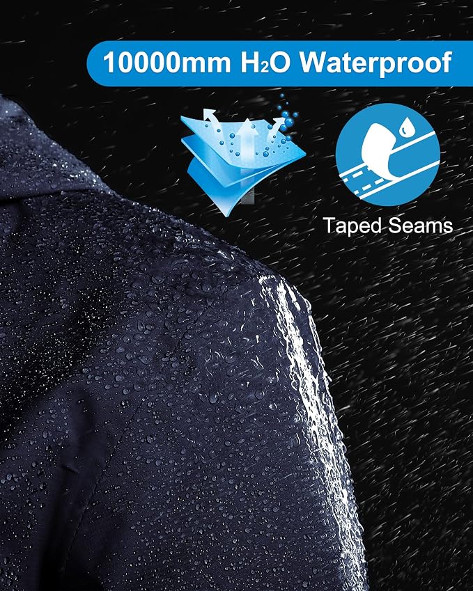 33,000ft Packable Rain Jacket Women Lightweight Waterproof Raincoat with Hood Cycling Bike Jacket Windbreaker