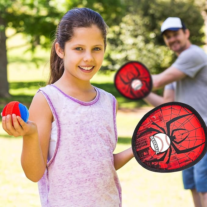 Toss and Catch Ball Game Set, Outdoor Games for Kids 3 4 5 6 7 8 9 10 11 12 Years Old Boys Girls, Outdoor Yard Games Beach Toys Pool Toys Sports & Outdoors Birthday Gifts (2 Paddles)
