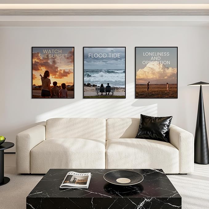 upsimples 20x24 Poster Frame, Easy Slide-In Assembly, Black, 3 Pack | Gallery Wall 20 x 24 Picture Frames Set for Family, Wedding, Christmas, Easy to Change Photos