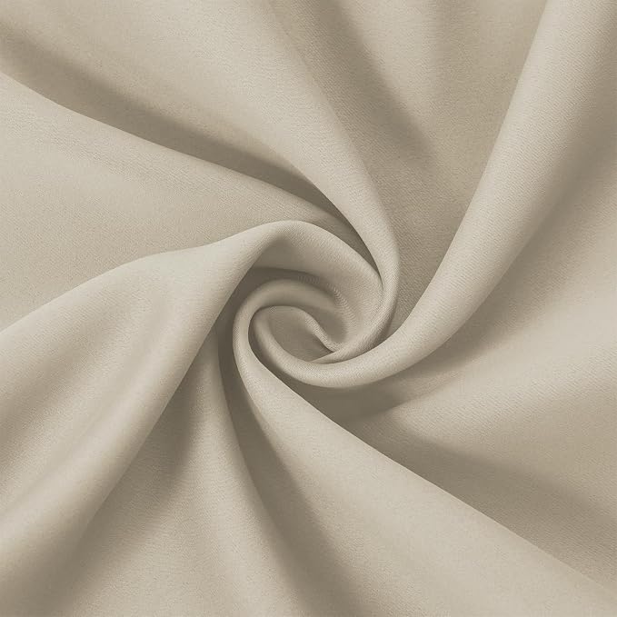 LEMOMO Light Beige Thermal Blackout Curtains/52 x 72 Inch/Set of 2 Panels Room Darkening Curtains