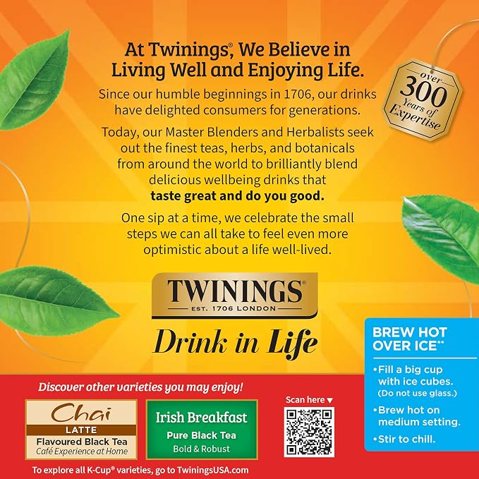 Twinings English Breakfast Black Tea K-Cup Pods for Keurig, 24 Count (Pack of 1), Smooth, Flavourful, Robust, Caffeinated, Enjoy Hot or Iced
