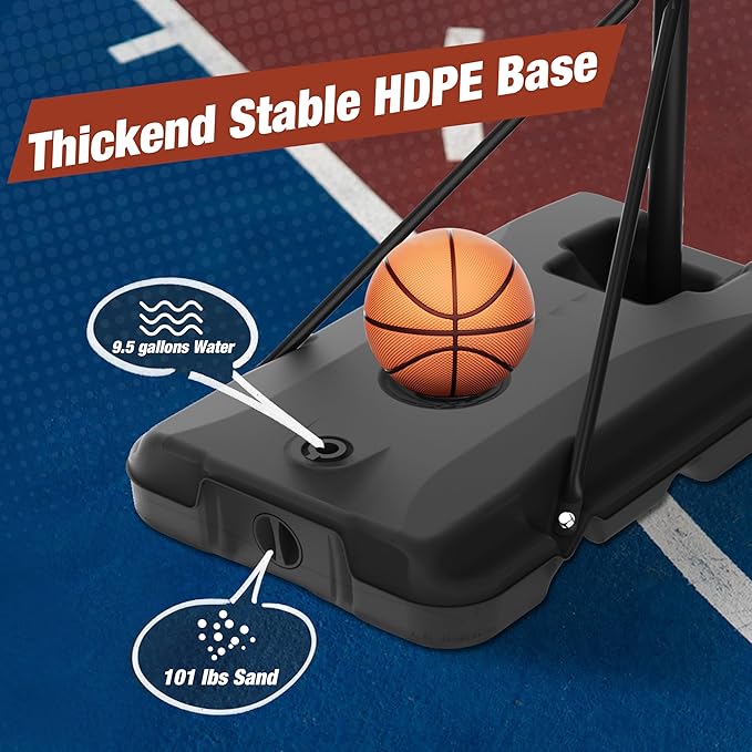 Basketball Hoop Outdoor with 33 Inch Shatterproof Backboard, Portable Basketball Goal System