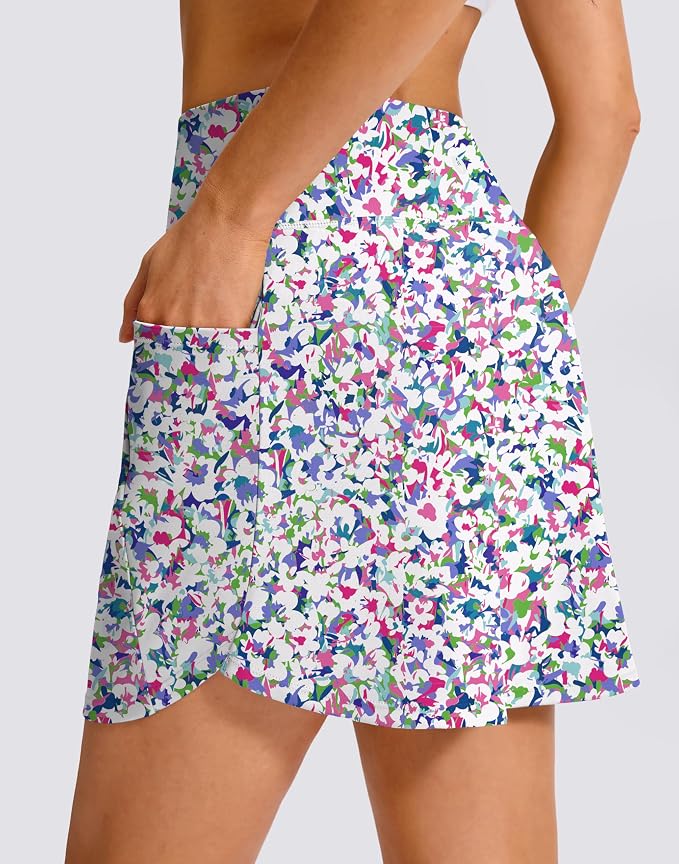 16'' Skorts for Women with 4 Pockets High Waisted Golf Skirt | Built-in Shorts, Stretch, A Line, Pickleball, Athletic, Casual, Tennis Skirt