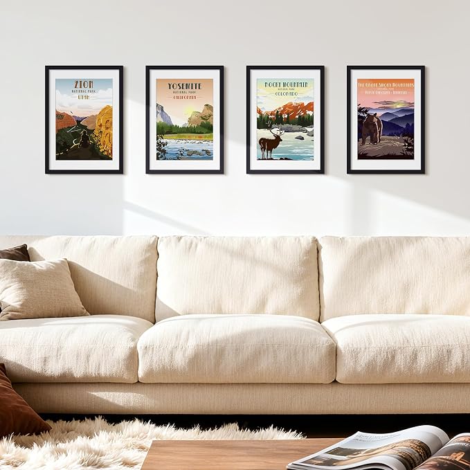 upsimples 12x17 Picture Frame, Display Pictures 10x14 with Mat or 12x17 Without, Wall Hanging Photo Frame, Black, 1 Pack