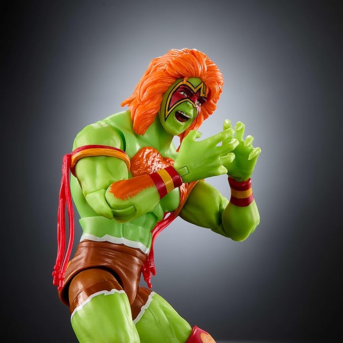 WWE Mattel x Street Fighter Ultimate Warrior As Blanka Action Figure, 6-inch Elite Collectible Wrestling Series Mashup, Highly Articulated with Accessories, Ages 8+, JLD78