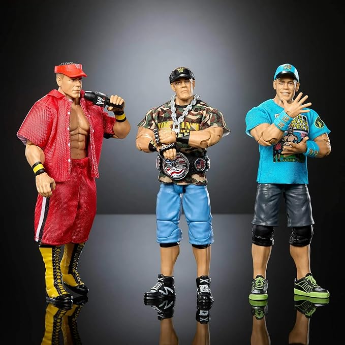 WWE Elite Collection John Cena 3-Pack, Collectible Set of 6-inch Action Figures with Articulation