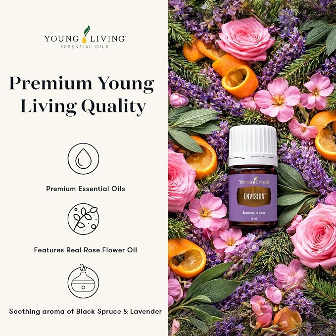Young Living Envision Essential Oil Blend | 5ml | Aromatherapy Diffuser | Ideal for Massage & Meditation | Combines Black Spruce & Lavender | Vegan & Gluten-Free