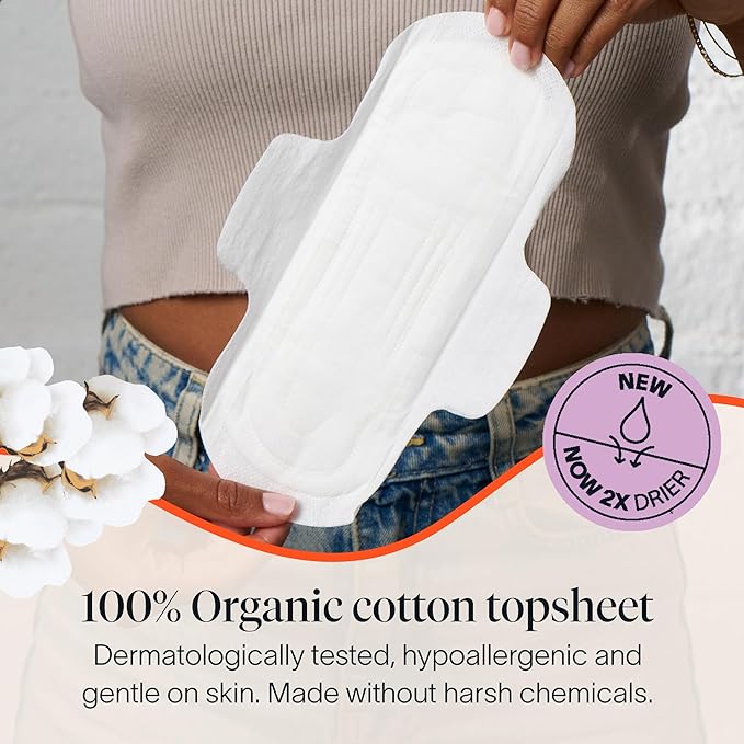 Cora Organic Cotton Feminine Care Bundle | 118 Micro Thin Daily Panty Liners and 36 Ultra Thin Regular Absorbency Period Pads with Wings | Unscented