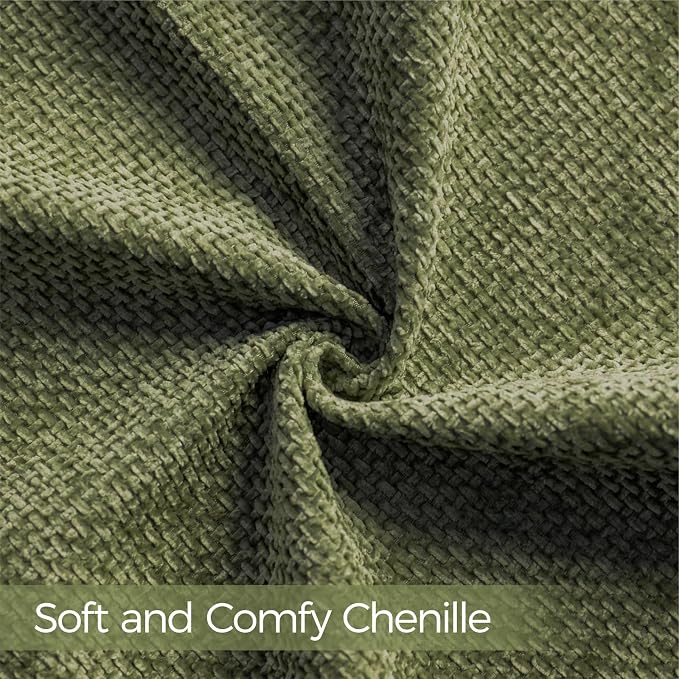 a moment Olive Green Chenille Throw Pillow Covers 22x22 Inch Pack of 2 Modern Decorative Throw Pillow Covers Farmhouse Cross Covers Home Decor for Sofa Bedroom Living Room