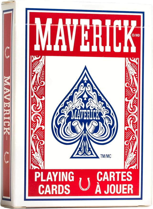 Maverick Playing Cards 48 Pack, Standard Index, Red and Blue Decks, Bulk Playing Cards for Poker, Card Games, and Family Game Night