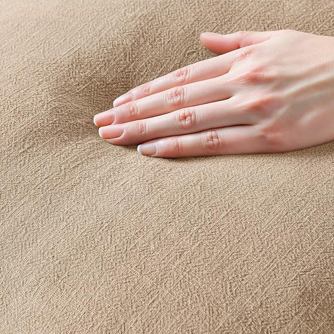 MIULEE Boho Linen Fringe Decorative Throw Pillow Covers Camel 18x18 | Set of 2, Cottagecore Decor, Boho Farmhouse Neutral Pillow Covers, Rustic Couch Cushion Cases for Sofa Bed Living Room