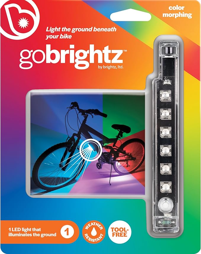 Brightz GoBrightz LED Bike Frame Light - Glowing Bike Underglow Light Bar for Night Riding - 4 Modes Flashing or Steady Glow - Cool Bicycle Lights for Kids, Teens & Adults - Be Cool, Be Safe, Be Seen