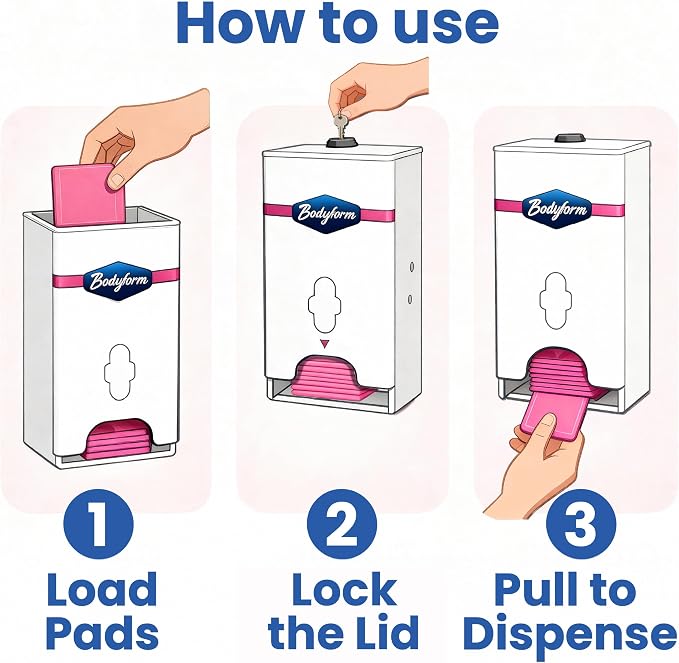 Regular Maxi Pads Individually Wrapped Feminine Sanitary Napkins with Adhesive Strip, Super Absorbent Soft Cotton Cover, Ideal for Donation to Shelters, Hospitals & Camps #BF288 (250 Pads + Dispenser)