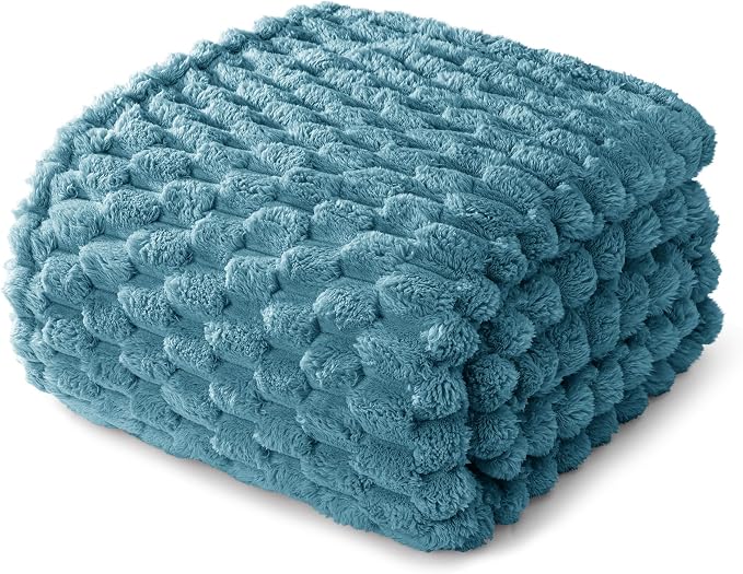 Whale Flotilla Soft Fleece Twin Size Bed Blanket 3D Jacquard, Slate Blue | Lightweight Coverlet Bedspread, Super Cozy Plush Fluffy Fuzzy All‑Season Decorative Blanket for Bed, Dorm Essentials, 60"x80"