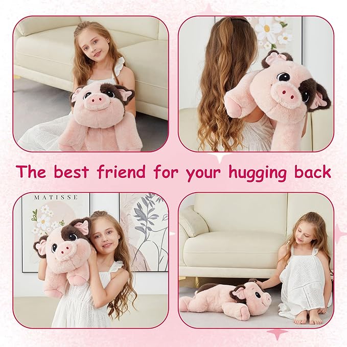25" 5 lbs Weighted Stuffed Animals Pig :Big Large Weighted Plush Animal,Cute Plushie Pillow Toys, Ultra-Soft Washable Weighted Plush Pillowfort Gifts for Adults Kids Girls Boys Women