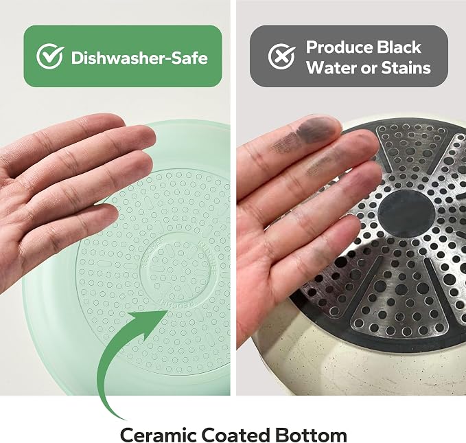 Redchef Ceramic Non Stick Pan, Large Skillet for Stir-Fry & Dinner, Chemical Free Healthy Coating, High Heat Performance, PTFE & PFAS & PFOA Free, Mint Green, 11 Inch