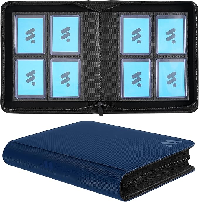 Top Loader Binder, Holds 128 Top Loaders,4 Pocket Top Loader Binders for 3" x 4" Rigid Cards,Card Album Folder for Hard Plastic Top Loaders