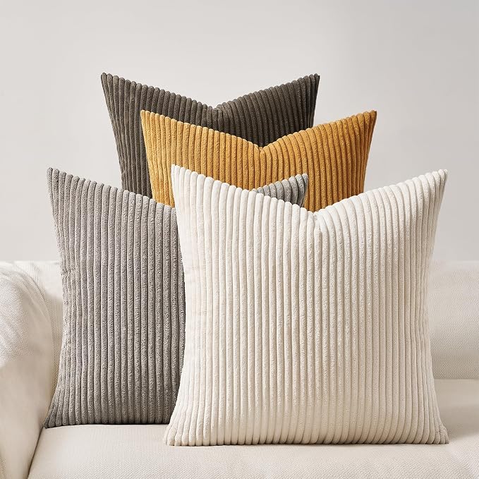 Topfinel Decorative Brown Throw Pillow Covers Cushion Cases, Set of 4 Soft Velvet Modern Double-Sided Designs Terracotta Home Decor ，Fall Style Throw Pillows 26x26 inches
