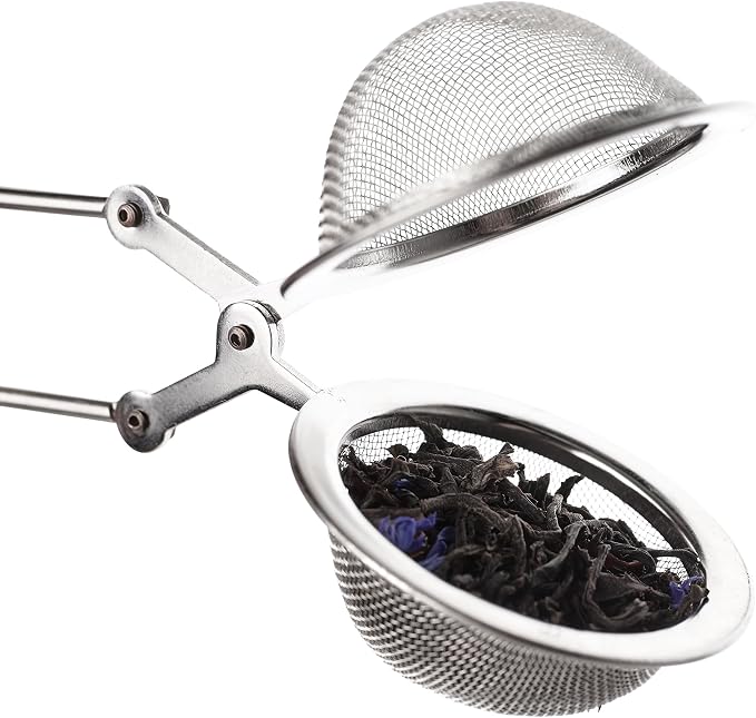 HIC Kitchen Snap Mesh Ball Tea Infusers, 18/8 Stainless Steel, For Loose Leaf Tea and Mulling Spices, Set of 2
