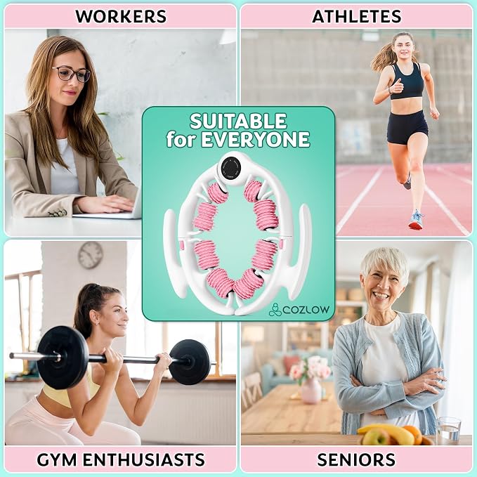 COZLOW Cellulite Massage Roller - Pink - Anti-Cellulite Massager with Detachable Roller Handles for Thighs, Legs & Buttocks - Fascia Massage Tool for Lymphatic Drainage & Deep Tissue Therapy