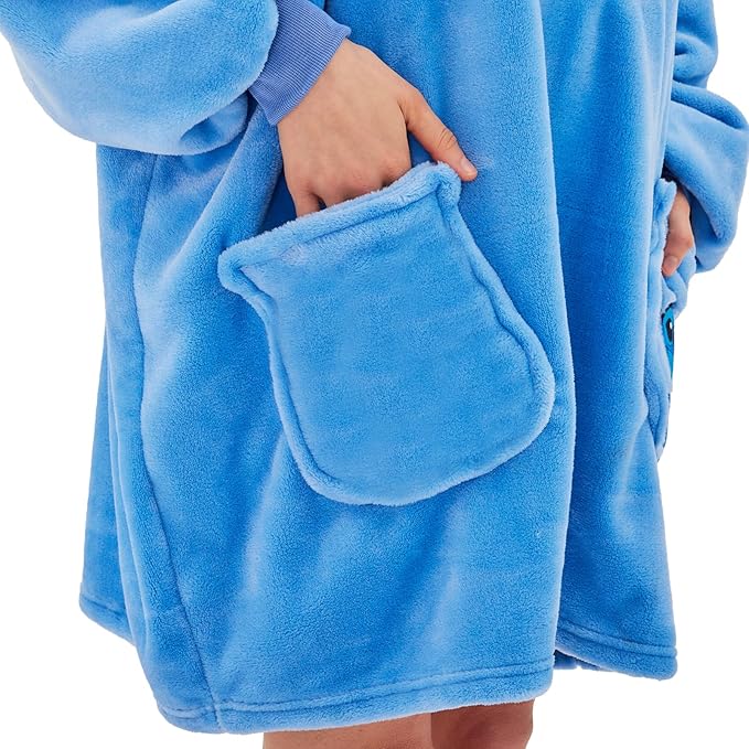 NEWCOSPLAY Wearable Blanket Hoodie Sherpa Hoodie Blanket for Women Men Warm Oversized Sweatshirt with Pockets