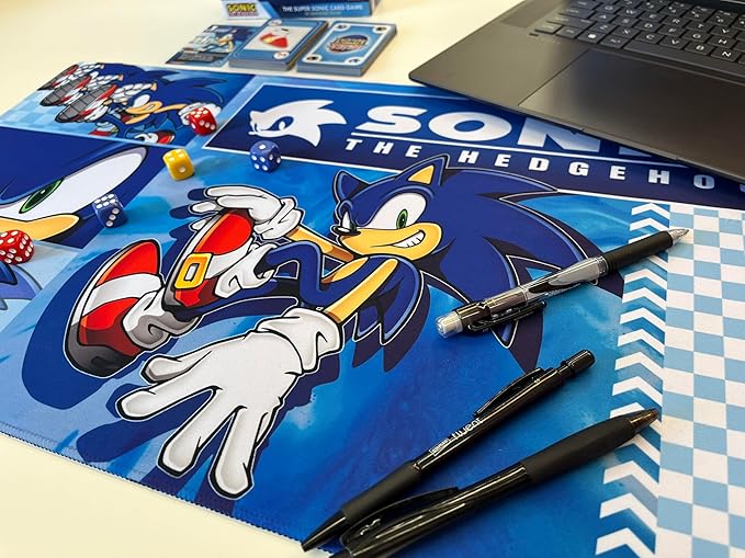 ModernSonic_Sonic Playmat, Multi-Functional playmat Serves as Surface for Gaming Comfort and as a Protective Layer for Your Cards, Game Pieces and Table, Made from neoprenepolyester Fabric