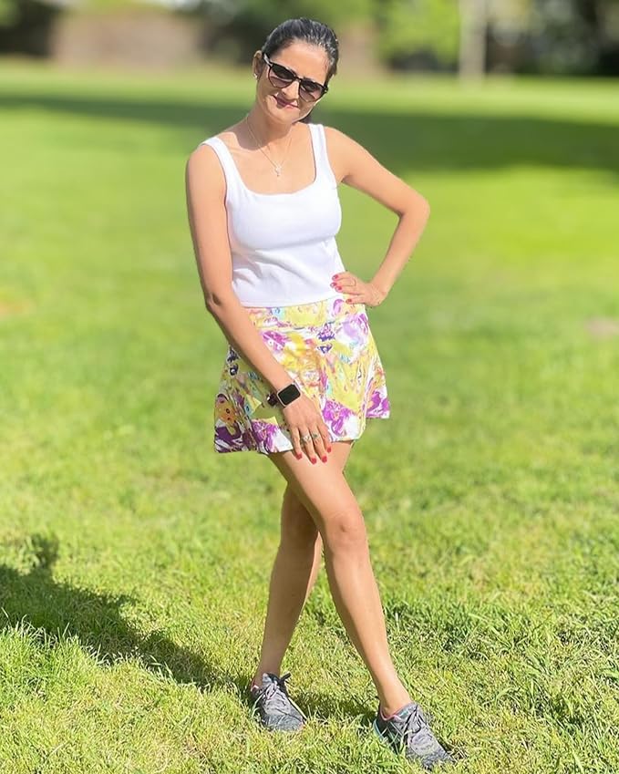 Stelle Women Tennis Skirt High Waisted Athletic Golf Skorts with Pockets | Tummy Control, Built-In Shorts, Deep Pockets, Pleated, Breathable, Lightweight, Tennis, Golf, Pickleball, Running, Workout