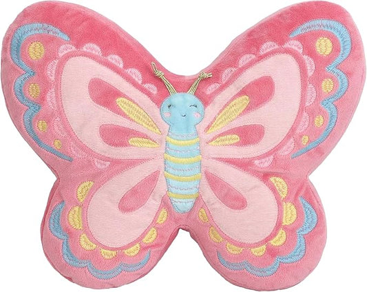 MON AMI Sparkle Butterfly Decorative Plush Throw Pillow - 12.5x10”, Soft Cushion, Stuffed Toy Décor Gifts for Kids of All Ages, Nursery Décor