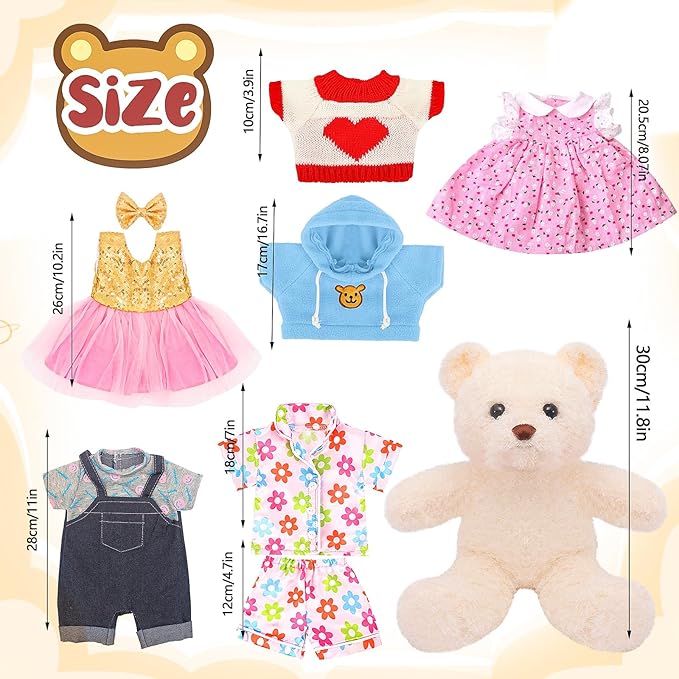 Build a Bear Clothes Outfit, Fit Most 12-16 Inch Bears Stuffed Clothes Pajamas Plushy for Stuffed