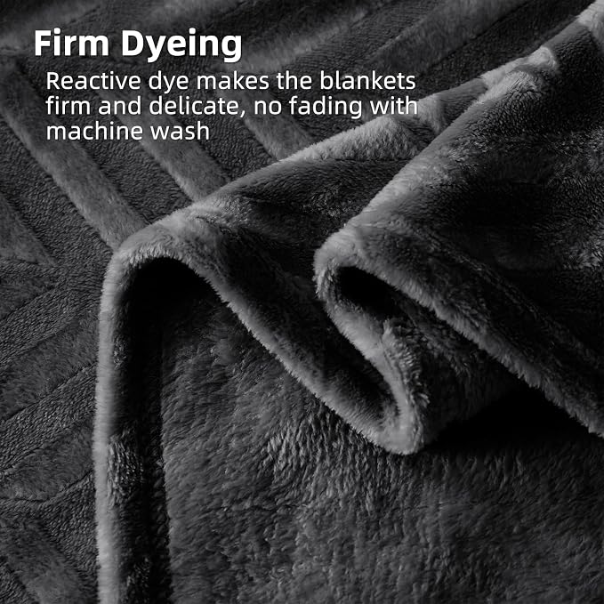 Whale Flotilla Flannel Fleece Fall Throw Blanket for Couch, Dark Grey | Lightweight Breathable Soft Sofa Throws, Plush Fluffy Chevron Design Decorative Blankets for Home Life, 50x60 Inch