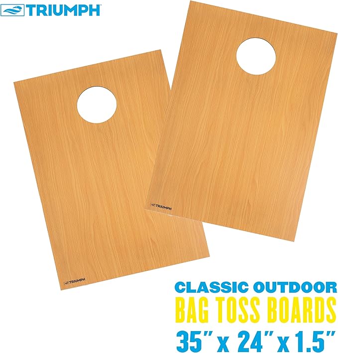 Triumph Tournament 2' x 3' Cornhole Set with 8 All-Weather Bean Bags – Durable Tailgate Game Boards for Backyard BBQs, Camping, Family Activities, and Outdoor Summer Party Fun
