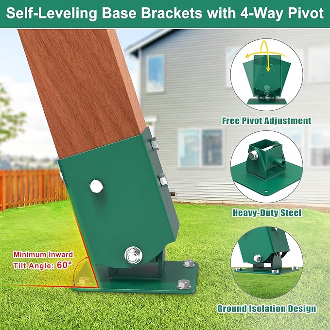 SELEWARE Heavy Duty Swing Set Brackets Including 2 A-Frame Swing Brackets, 4 Swing Leveling Base Brackets, 4 Swing Hangers & 2 Swing Seats, Complete DIY Outdoor Playground Hardware for Backyard, Kids