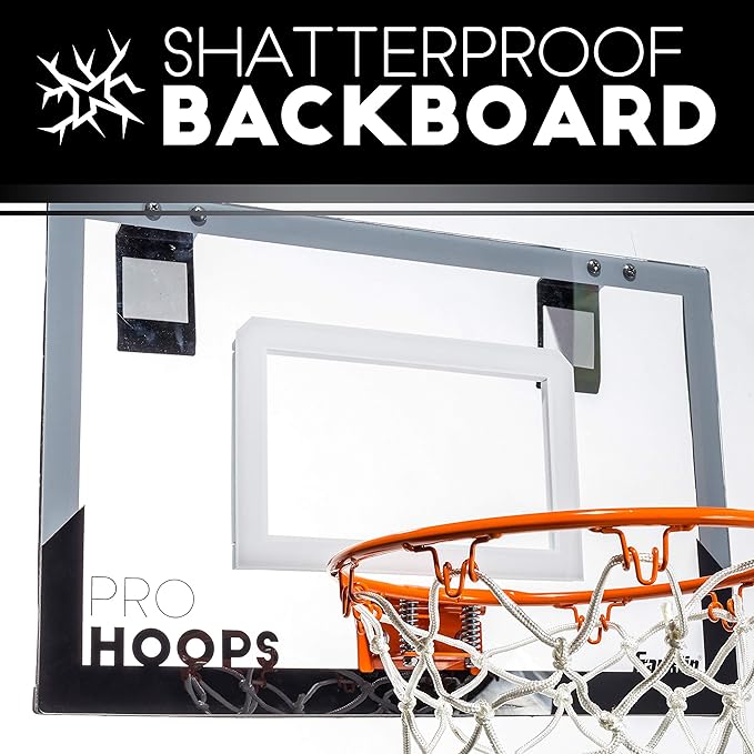 Franklin Sports Mini Basketball Hoops-Indoor Over The Door Mini Hoop+Basketball Sets-Perfect Accessory for Bedroom+Office