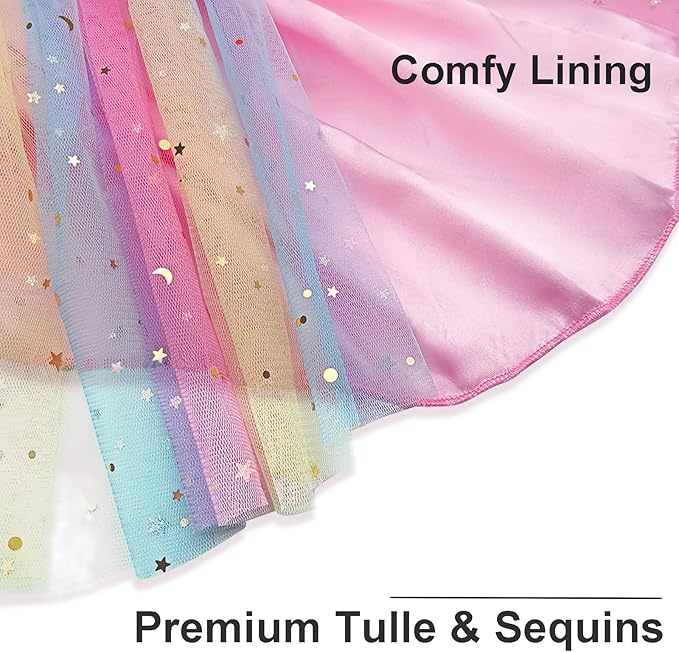 iROLEWIN Kids Superhero-Capes-Costumes for Girls Princess Dress-Up Fairy Cape Mask Tutu as Halloween Birthday Gifts Toys