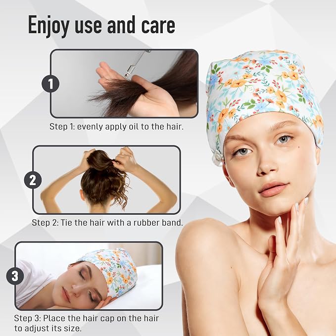 Castor Oil Pack Wrap for Head, Reusable Castor Oil Pack Wrap Organic Cotton for Women Sleeping，Castor Oil Pack Kit for Thinning, Balding, Dry and Damaged Hair M(Oil Not Included) M