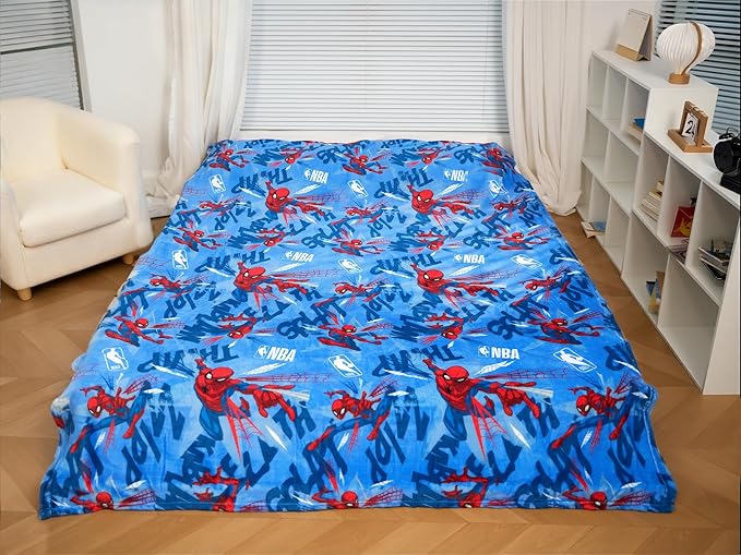 Northwest Disney Marvel Spiderman Plush Throw Blanket, Oversized 62" x 90" Silk Touch Soft Fleece Blanket for Kids & Adults, Officially Licensed