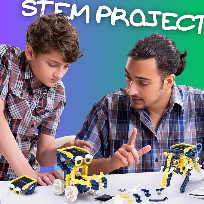 STEM Toys for Boys Age 8-12, Science Kit Solar Robot Christmas Birthday Easter Gifts for 8-14 Year Old Boys, Building Game Robots for Ages 9 10 11 12 13 14