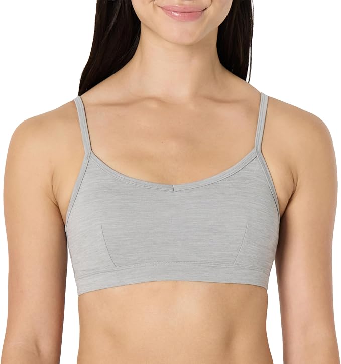 Amazon Essentials Women's Active FormFlex Buttery Soft Light Support Heathered Spaghetti Strap Yoga Sports Bra