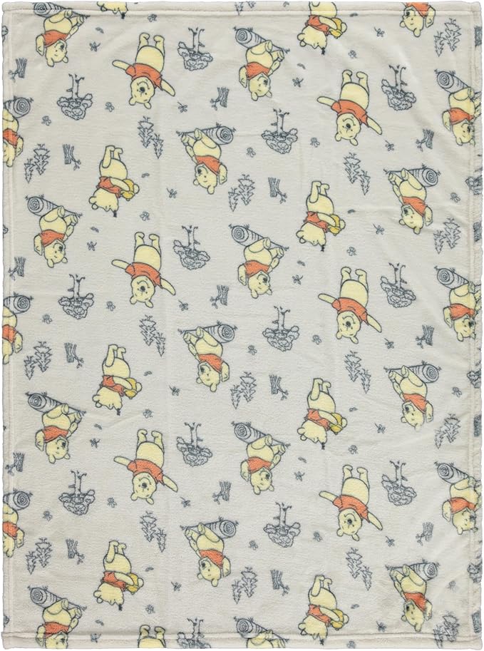 Disney Characters Flannel Fleece Baby Blanket - Soft & Cozy 30x40 Inches, Featuring Mickey Mouse, Minnie Mouse, Winnie The Pooh, and Dumbo