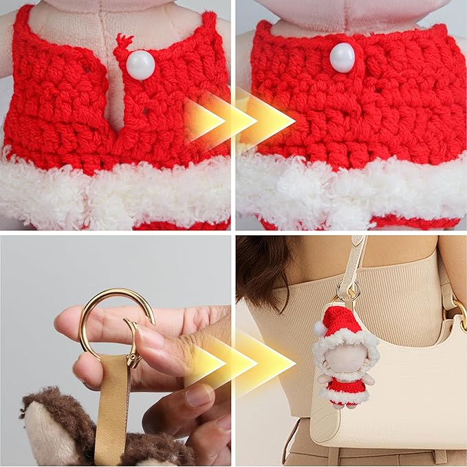 17cm Doll Clothes Set - Outfit Set for 17cm Dolls - Fantasy Christmas Style Overalls with Hat, Fantasy Chic Doll Clothing & Style Bundle, Just Clothes (Style Christmas)