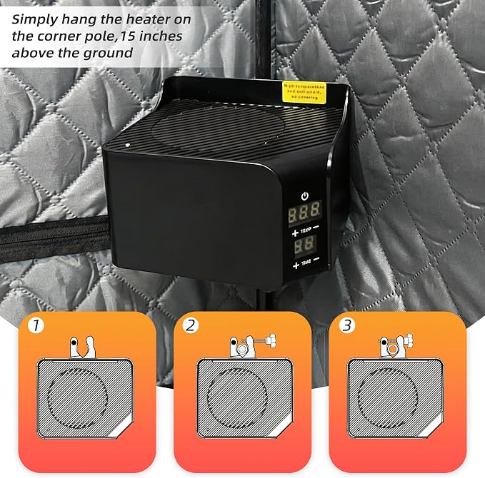 Portable Sauna with Red Light Therapy Home Sauna Tent with 145 Dry Heating Box, Simple Control, Foldable Chair Included for Relaxation, Large Space 33.8 * 33.8 * 70.8
