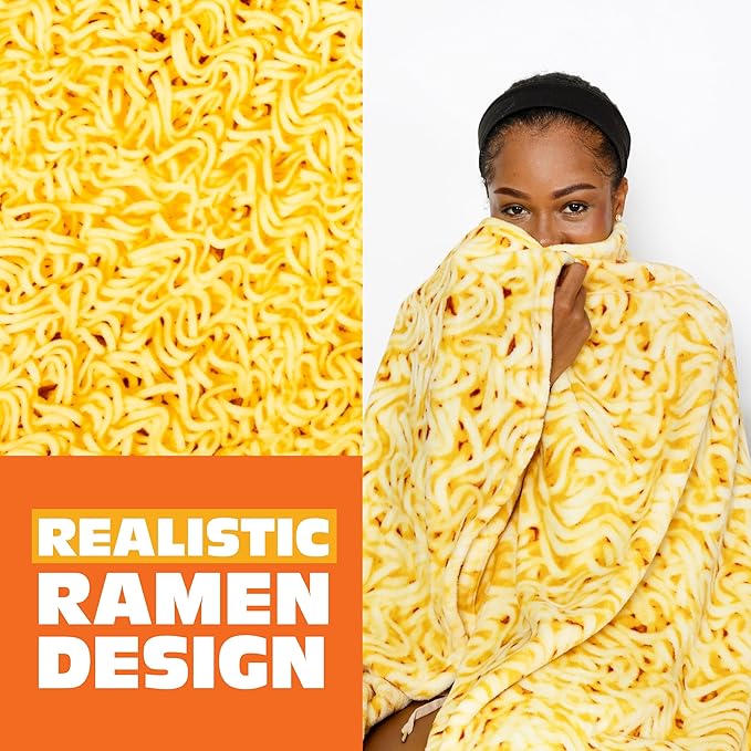 Cozy Concepts Co. Ramen Comfort Blanket by Relatable, Super Soft Plush Throw for Teens and Kids, A Cozy Dorm Room Essential, Fun Back to School Stuff & Perfect Comfort Gift for Students
