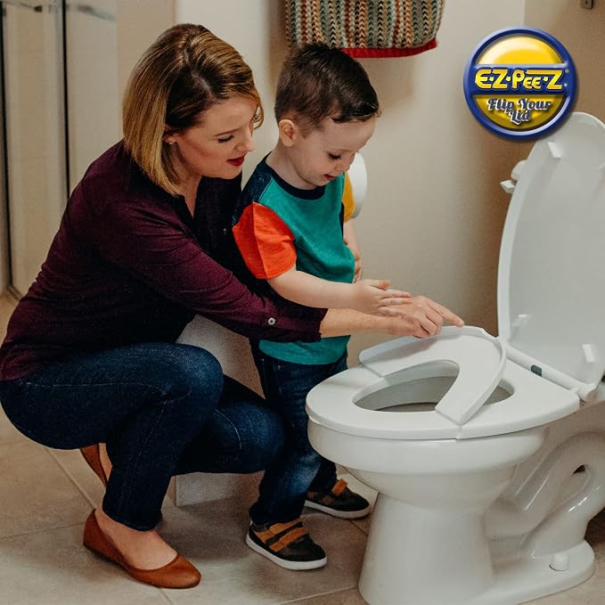 AS SEEN ON SHARK TANK - E-Z-PEE-Z New Design Child Potty Training Toilet Seat/Regular Adult-Size Elongated Toilet Seat Converts To A Child-Size Seat With A Simple Flip Of The Lid