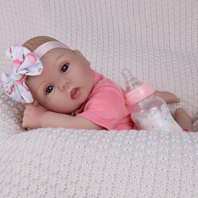 Milidool Realistic Reborn Baby Dolls Girl - Realistic Baby Dolls Girl Real Looking 18 inch Doll with Soft Poseable Body, Lifelike Newborn Baby Doll, Kids Gift for 3+ Years Old