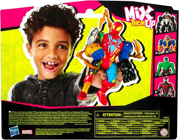 Spider-Man MixMashers Marvel Iron Spider Custom Spider-Man Mix-and-Match Deluxe Action Figure & Accessories, 5-Inch-Scale (12 cm) Super Hero Toys, Ages 4+