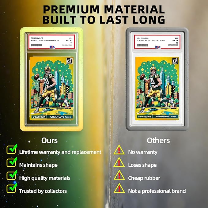 NAKIS Slab Guard for PSA Graded Cards, 1 Pack TPU Slab Protector Graded Bumper Guard for PSA Graded Card Only, Gradient Color Glitter Limited Edition, COLOR10