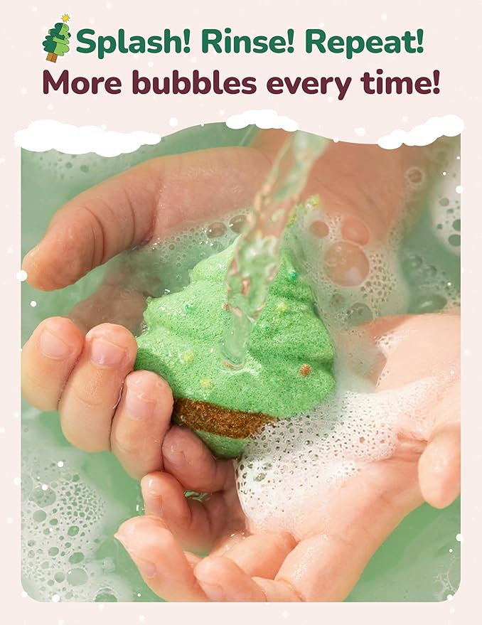Momcozy & Big HUGS 14Pcs Christmas Bath Bombs Set of Countdown Calendar Mystery Box, 14 Days of Surprise Bath Bombs & Family Fun, Ideal Christmas Gifts for Kids Boys Girls Toddlers