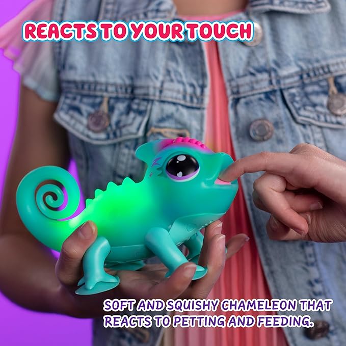 Little Live Pets Sunny The Li’l Chameleon Toy, Interactive Light Up Toy Pet with 30+ Sounds and Beat Detection, Interactive Animal Toys for Ages 5+