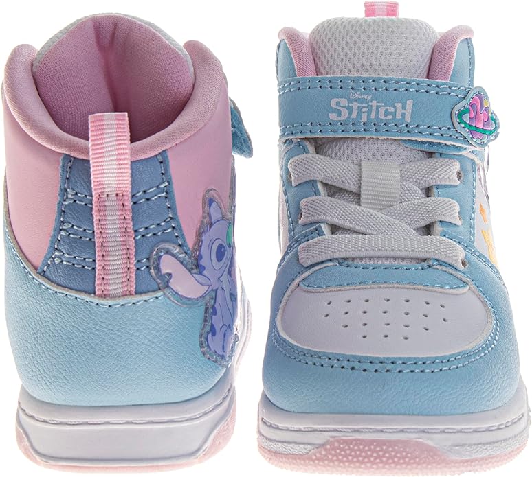 Josmo Girls High Top Sneakers Minnie Mouse Frozen Elsa Anna Paw Patrol Skye Lilo & Stitch Moana Character Shoes for Girls Size Toddler to Little Kid
